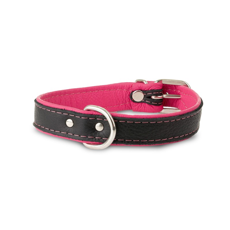 Obroża Skóra Łoś 20mm/35cm różowy