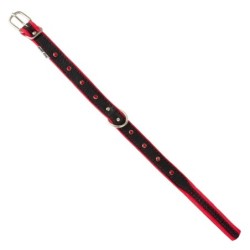 Obroża Skóra Łoś Kryształ 20mm/35cm czerwony