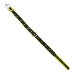 Obroża Skóra Łoś Kryształ 20mm/35cm limonka