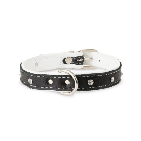 Obroża Skóra Łoś Kryształ 20mm/45cm biały