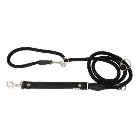 Smycz regulowana Skóra Łoś "STRONG" 25mm/12/220cm czarny