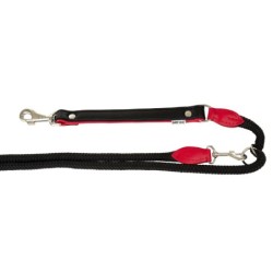 Smycz regulowana Skóra Łoś "STRONG" 25mm/12/220cm czerwony