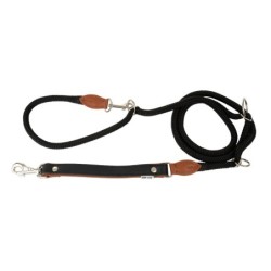 Smycz regulowana Skóra Łoś "STRONG" 25mm/12/220cm koniak