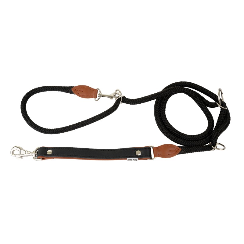 Smycz regulowana Skóra Łoś "STRONG" 25mm/12/220cm koniak