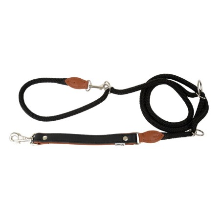 Smycz regulowana Skóra Łoś "STRONG" 25mm/12/220cm koniak