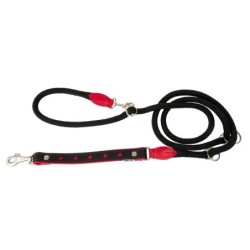 Smycz regulowana Skóra Łoś "STRONG" Koła 25mm/12/220cm czerwony