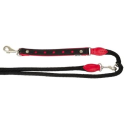 Smycz regulowana Skóra Łoś "STRONG" Koła 25mm/12/220cm czerwony