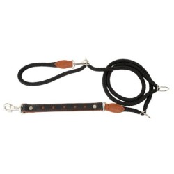 Smycz regulowana Skóra Łoś "STRONG" Koła 25mm/12/220cm koniak