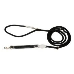 Smycz regulowana Skóra Łoś 20mm/6/220cm biały