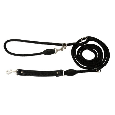 Smycz regulowana Skóra Łoś 20mm/6/220cm czarny