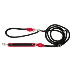 Smycz regulowana Skóra Łoś 20mm/6/220cm czerwony