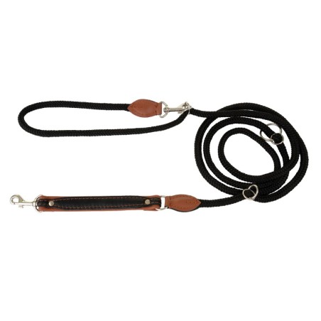 Smycz regulowana Skóra Łoś 20mm/6/220cm koniak