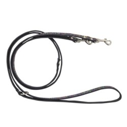 Smycz regulowana dla psa skórzana Laser, M-L, 20mm/200cm