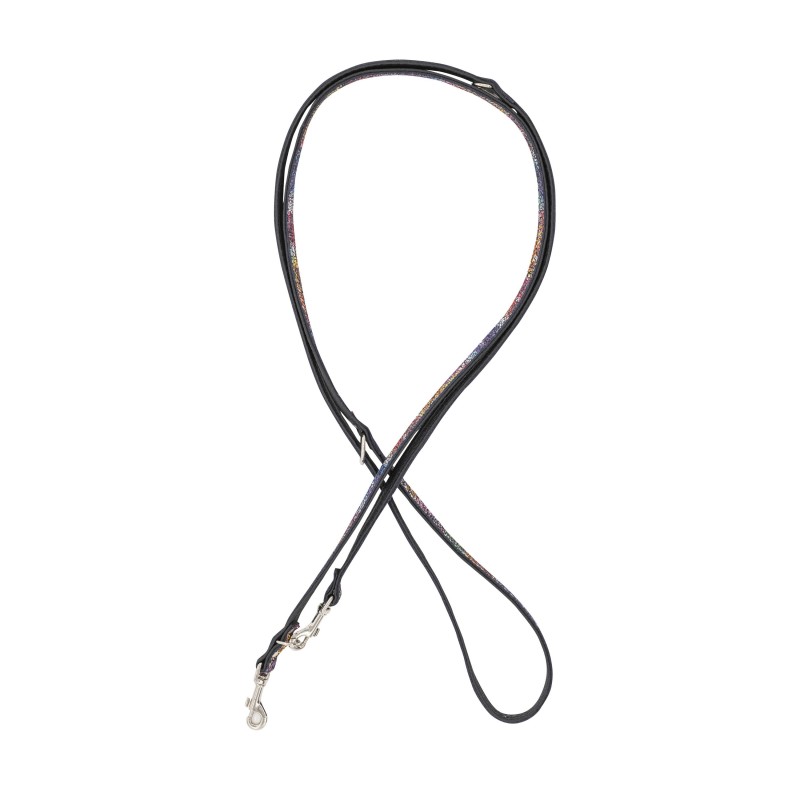 Smycz regulowana dla psa skórzana Kwiaty, XS-S, 12mm/200cm