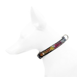 Obroża dla psa skórzana Kwiaty,  XS-S, 12mm/35cm