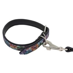 Obroża dla psa skórzana Kwiaty, M-L, 16mm/45cm