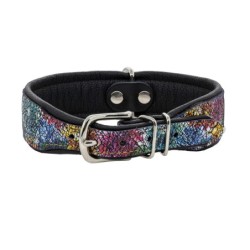 Obroża dla psa skórzana Kwiaty, L-XL, 25mm/55cm