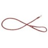 Smycz dla psa okrągła, Serpente, czerwona, skórzana nikiel, 8mm/120cm