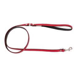 Smycz skórzana dla psa, czerwony/czarny, M-L, 20mm/120cm