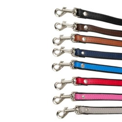 Smycz skórzana dla psa, czerwony/czarny, M-L, 20mm/120cm