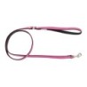 Smycz skórzana dla psa, różowy/czarny, XS-S, 12mm/120cm