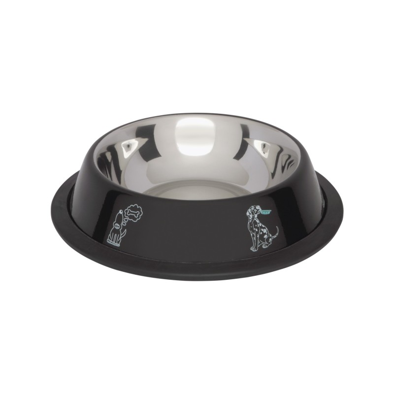 MISKA NA GUMIE, KOLOROWY NADRUK, CZARNA, 2,7 L