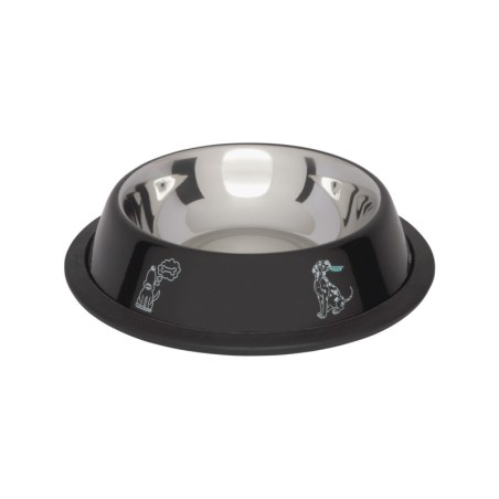 MISKA NA GUMIE, KOLOROWY NADRUK, CZARNA, 2,7 L