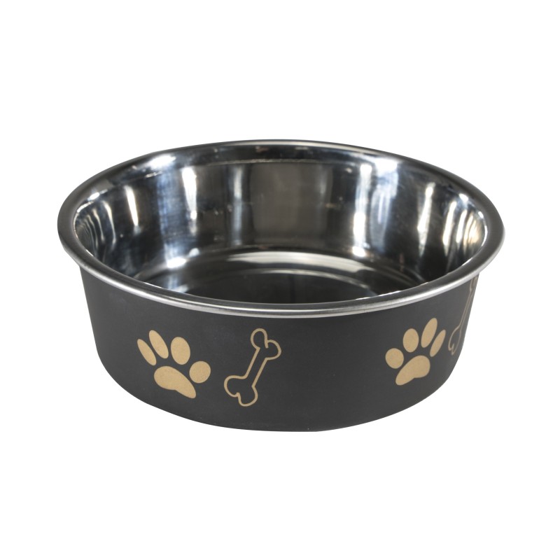 Miska antypoślizgowa z nadrukiem, czarna, S (0,3 l)