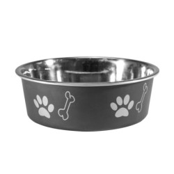 Miska antypoślizgowa z nadrukiem, czarna, M (0,45 l)