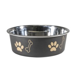 Miska antypoślizgowa z nadrukiem, czarna, L (0,7 l)