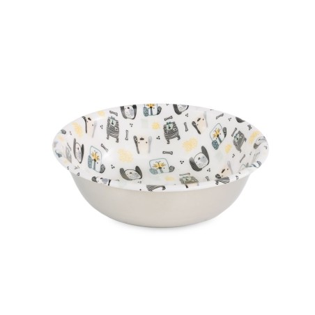 Miska, dla psa, ze stali nierdzewnej, emaliowana, wzór DOG FACE  SELECTA, 350ml