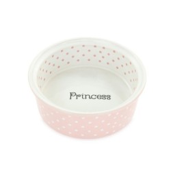 Miska, dla kota/psa różowa, ceramiczna, napis Princess, 12cm