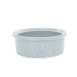 Miska, dla psa, szara, ceramiczna, odcisk łapy, 12cm