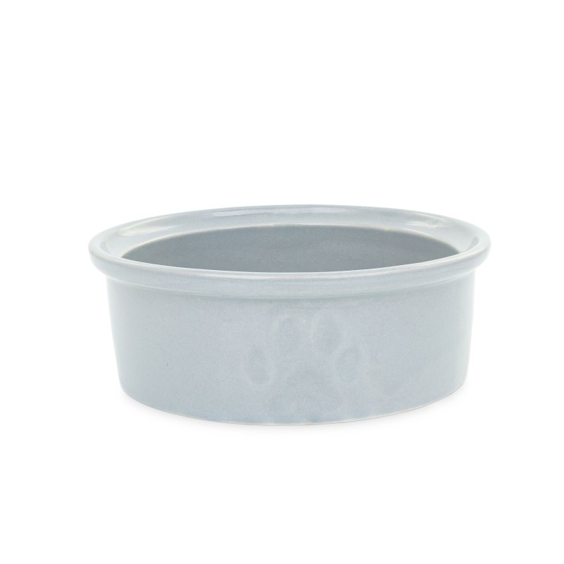 Miska, dla psa, szara, ceramiczna, odcisk łapy, 12cm