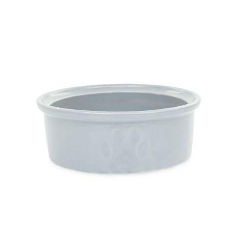 Miska, dla psa, szara, ceramiczna, odcisk łapy, 12cm