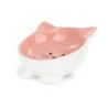 Miska, dla kota, różowa, na nóżkach, kształt kot, ceramiczna, 11,5cm