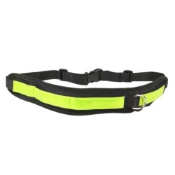Pas biodrowy do biegania z amortyzowaną smyczą, czarny, M, pasek dł. 80-104cm, saszetka (10x5x13cm), smycz dł.145-200 cm