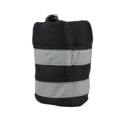 Pas biodrowy do biegania z amortyzowaną smyczą, czarny, L, pasek dł. 80-104cm, saszetka (18x5,5x10cm), smycz dł. 145-200 cm