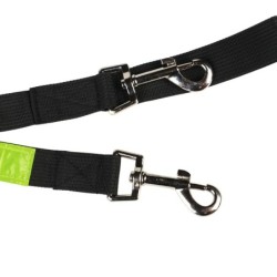 Pas biodrowy do biegania z amortyzowaną smyczą, czarny, L, pasek dł. 80-104cm, saszetka (18x5,5x10cm), smycz dł. 145-200 cm
