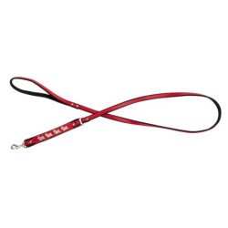 Smycz dla psa, wzór pieski west, 10MM/120CM czerwona
