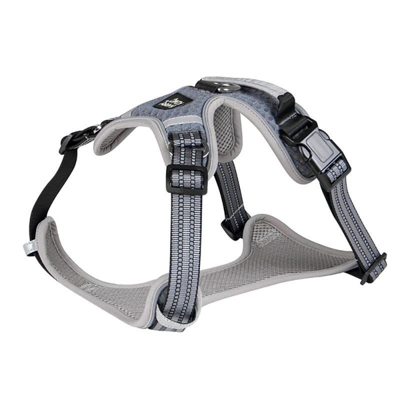 Szelki, dla psa, szare, z siatki, M, ob.szyi 40-56cm/ob.klatki 52-68cm