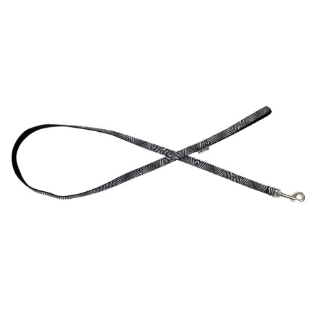 Smycz dla psa, czarno-biała zebra, taśma polipropylenowa, 16mm/120cm