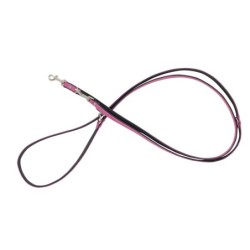 Smycz regulowana skórzana dla psa, różowy/czarny, M-L, 20mm/200cm