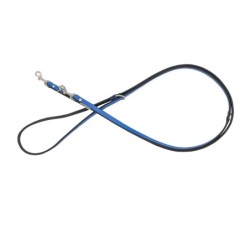 Smycz regulowana skórzana dla psa, niebieski/czarny, XS-S, 12mm/200cm