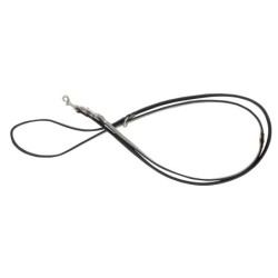 Smycz regulowana skórzana dla psa, szary/czarny, XS-S, 12mm/200cm