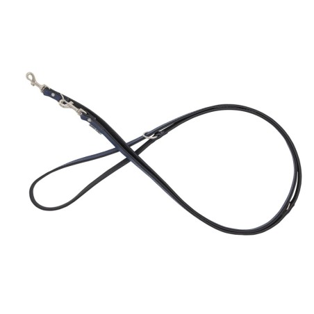 Smycz regulowana skórzana dla psa, granatowy/czarny, XS-S, 12mm/200cm