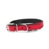 Obroża skórzana dla psa, czerwony/czarny, XS-S, 12mm/35cm