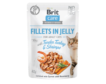 Brit care cat tender turkey & shrimps pouch 85g