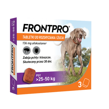 FRONTPRO 136 mg chewable tablets for dogs >25–50 kg