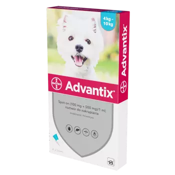 ADVANTIX SPOT - ON 1 ml 4 TUBY ( 4 -10 kg ) ( roztwór zewnętrzny )